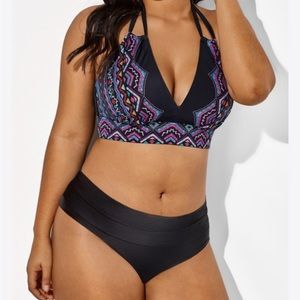 Black and multi colored bikini